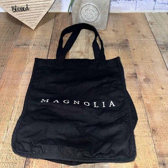 Canvas Tote Shopping Bag Magnolia Waco Texas Black - Picture 2 of 9
